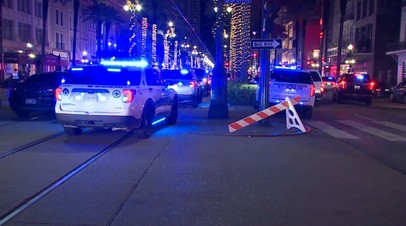 A car with explosives flew into a crowd in New Orleans.